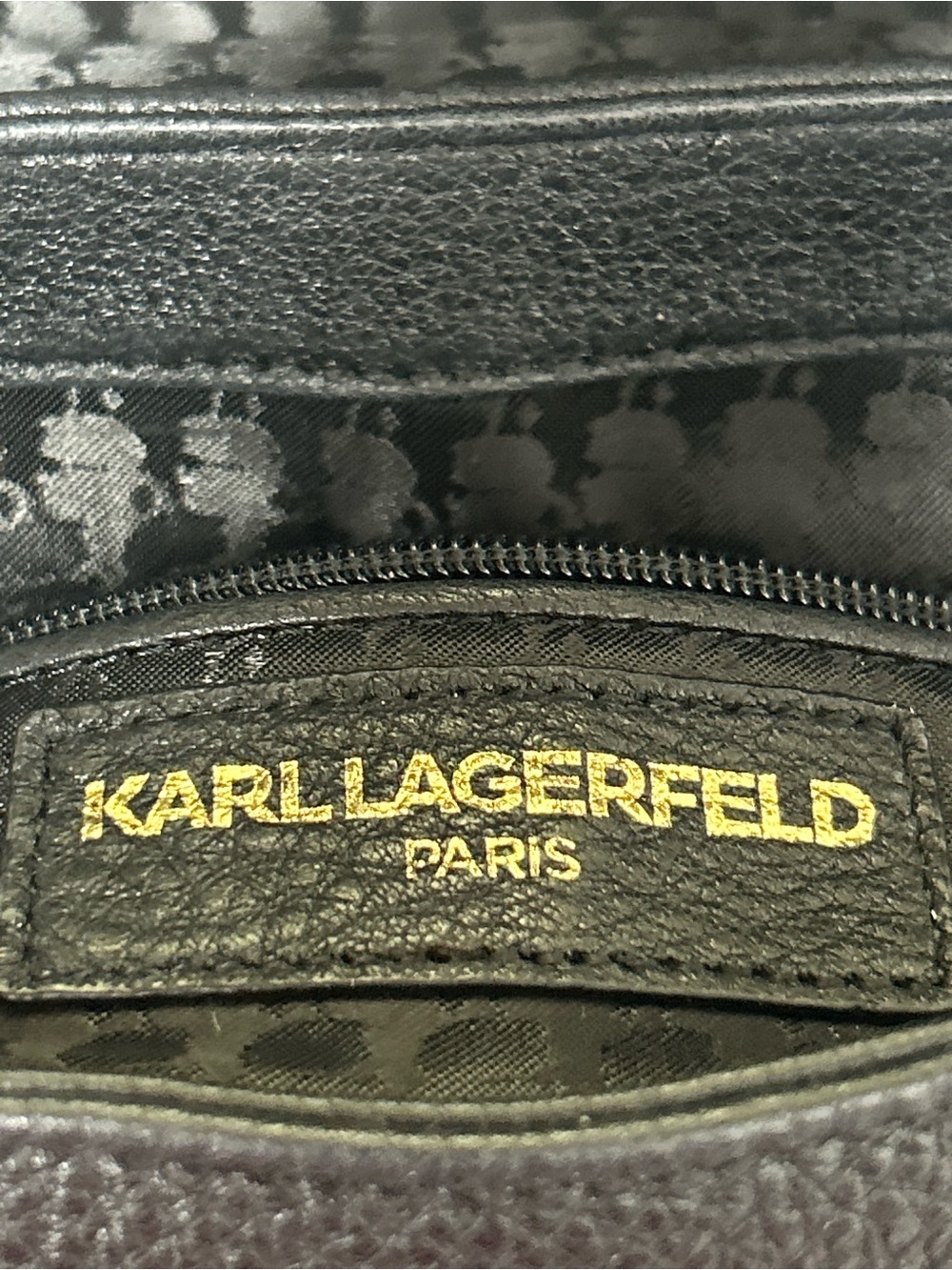 Karl Lagerfeld Chain Black Shimmery Tweed Look Shoulder Bag Approx. 13 x 8 x 3 - Picture 9 of 11